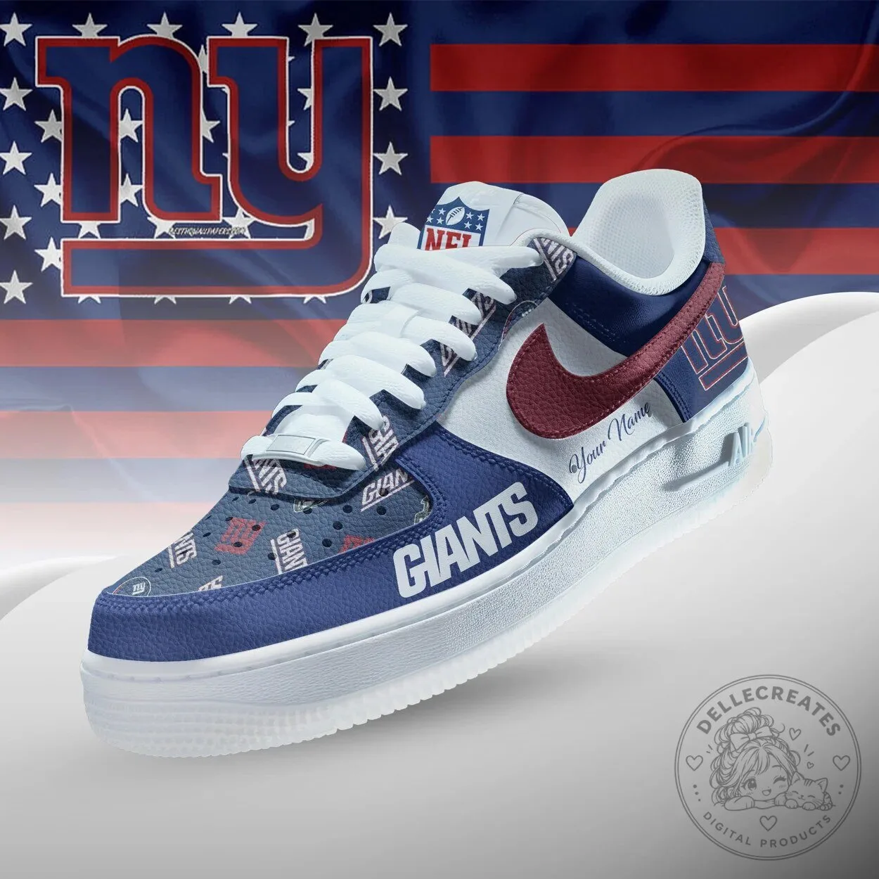New York Giants NFL Team Icon Personalized Custom Sneakers Shoes