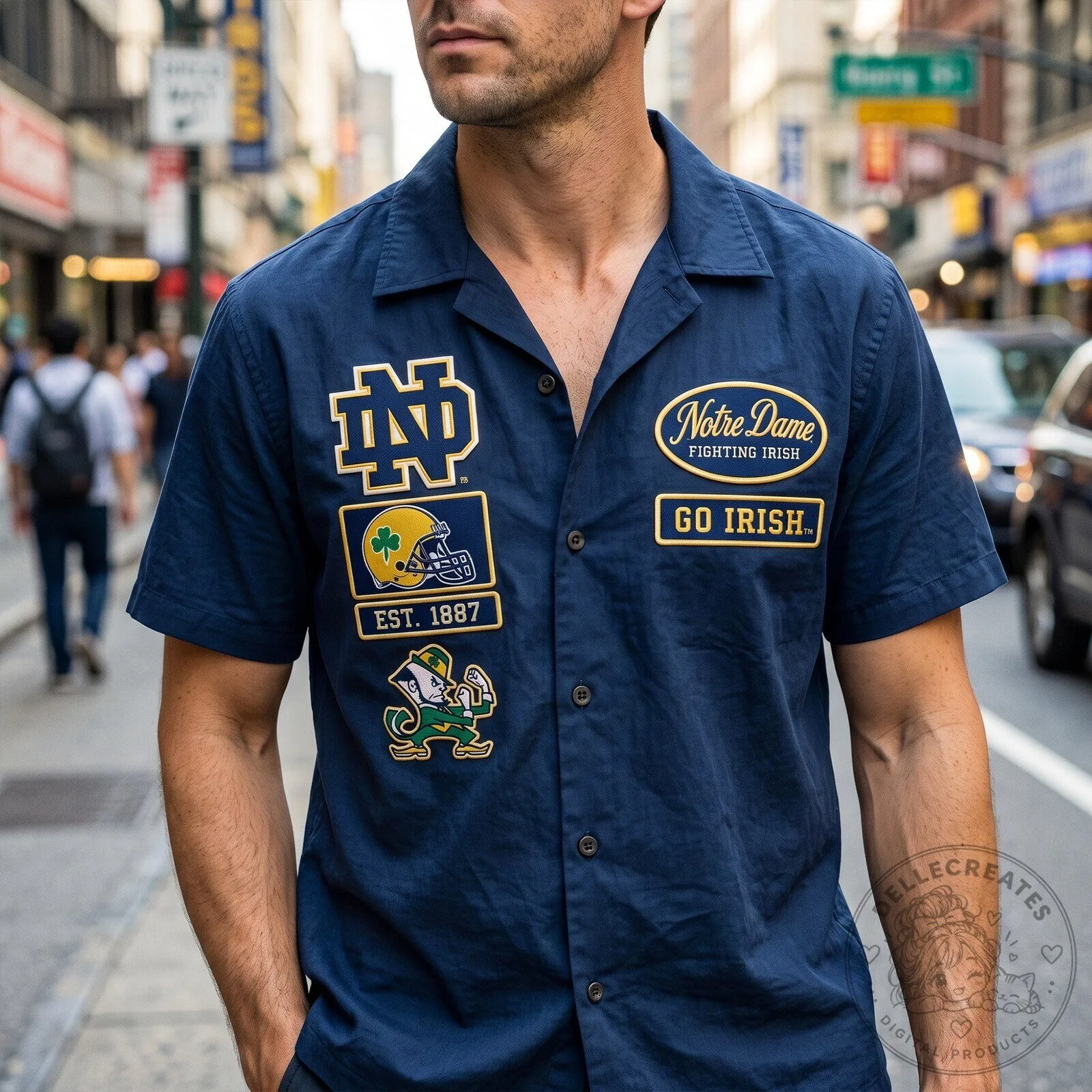 Notre Dame Fighting Irish College Football Team Logo Hawaiian Shirt