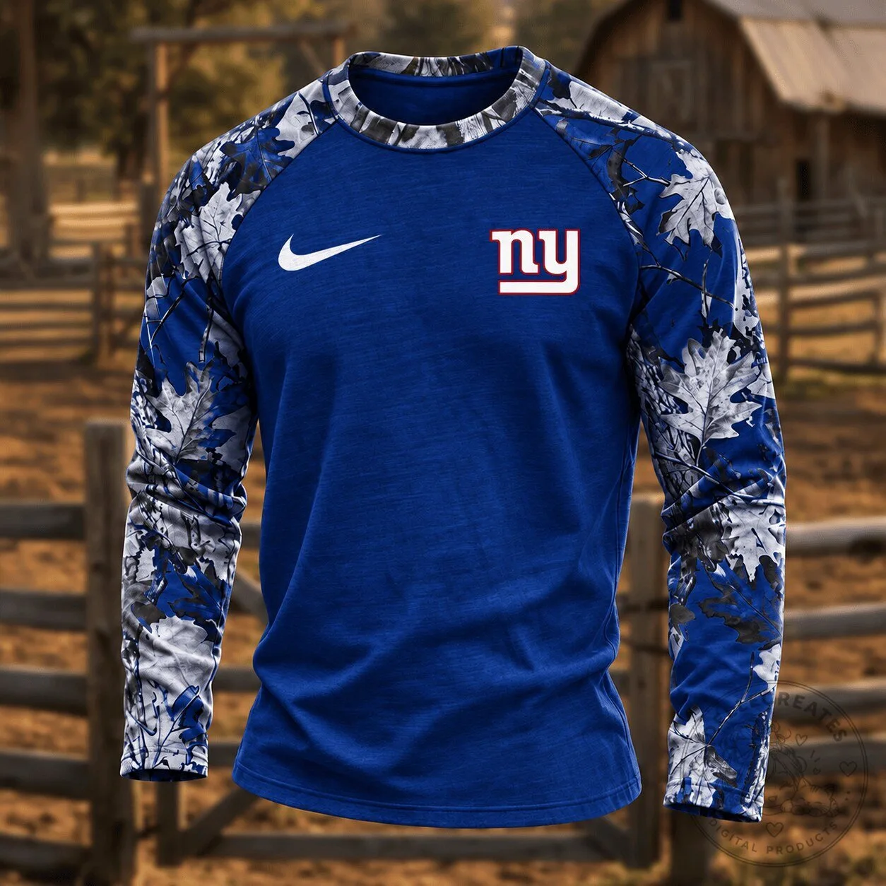New York Giants NFL Camouflage Hunting Long Sleeve Shirt