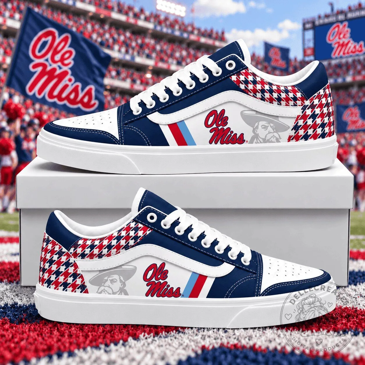 Ole Miss Rebels NCAA Classic Houndstooth Sideline Shoes