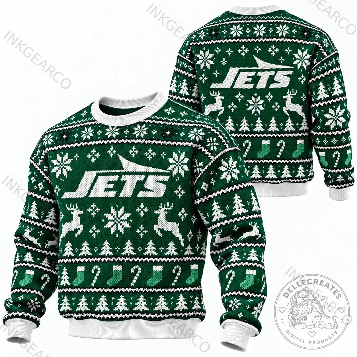 New York Jets Christmas Holiday Ugly Sweater