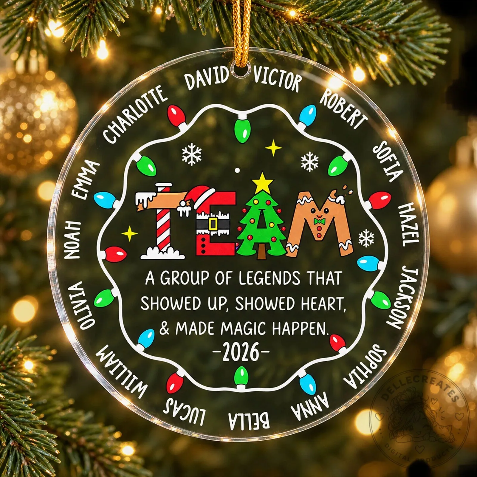 Personalized Team Christmas Tree Ornament