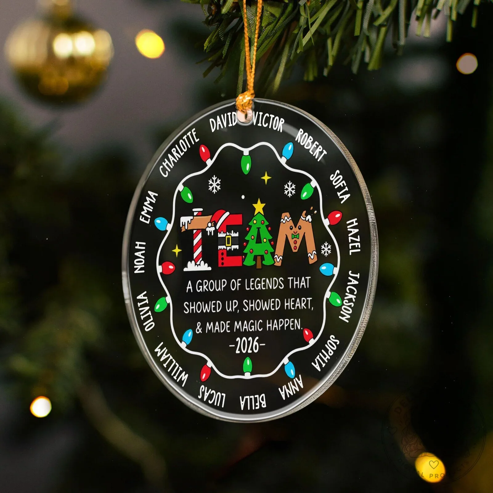 Personalized Team Christmas Tree Ornament 10 Personalized Team Christmas Tree Ornament