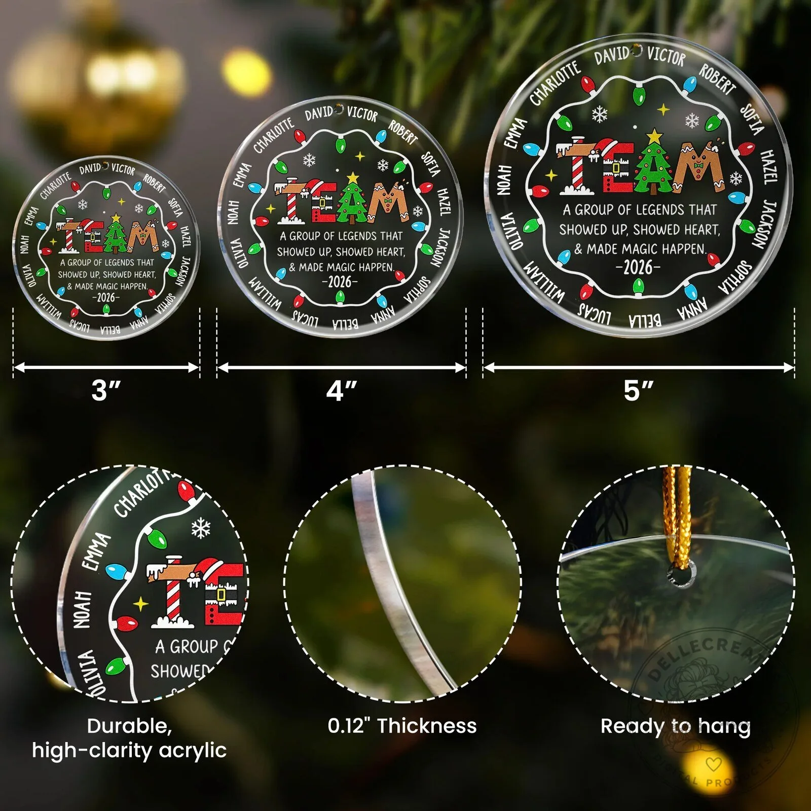 Personalized Team Christmas Tree Ornament 11 Personalized Team Christmas Tree Ornament