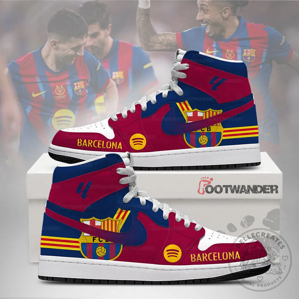 FC Barcelona La Liga High-Top Sneakers Custom Shoes