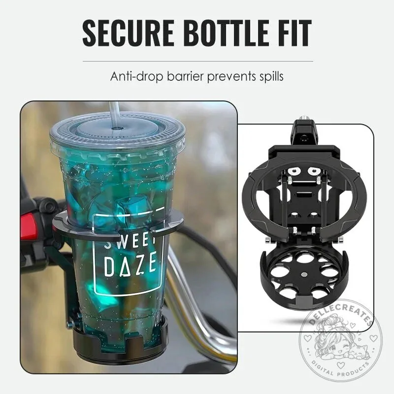 Foldable Motorcycle Handlebar Drink Holder for Water Bottles and Cups 23 Foldable Motorcycle Handlebar Drink Holder for Water Bottles and Cups