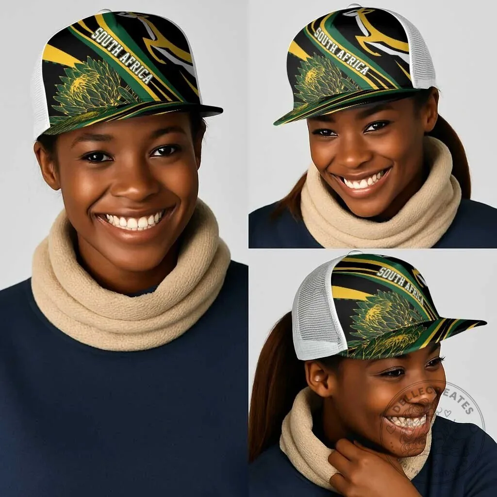 South Africa Springboks Rugby Team Modern Motifs Mesh Trucker Cap Hat 15 South Africa Springboks Rugby Team Modern Motifs Mesh Trucker Cap Hat