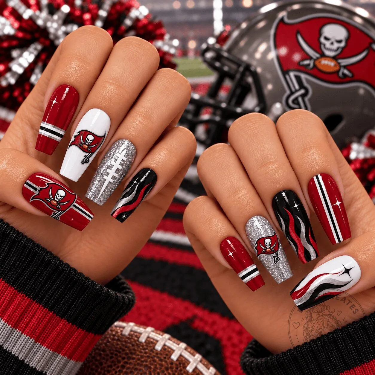 Tampa Bay Buccaneers Football Team Spirit Press-On Nails