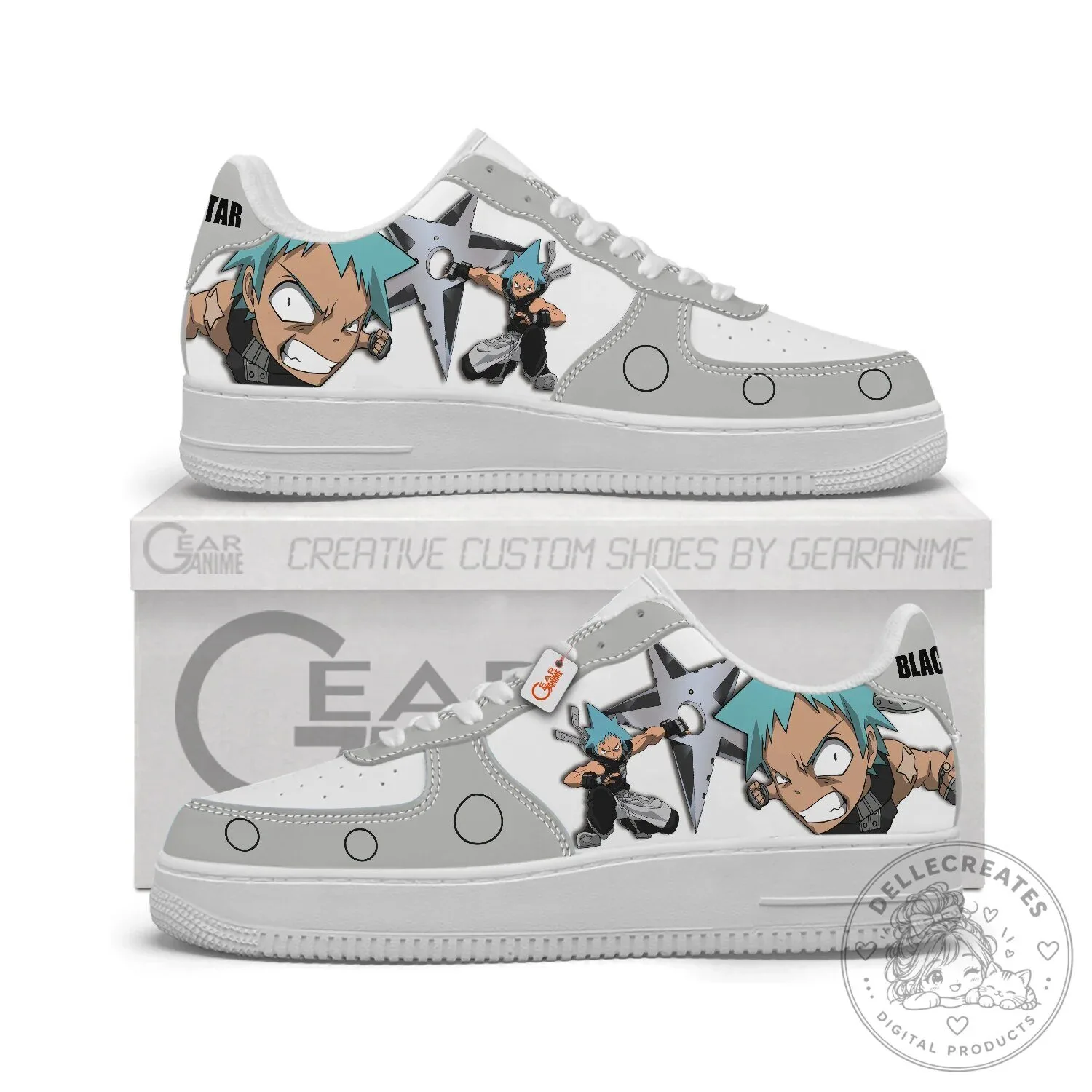 Soul Eater Black Star Anime Character Custom Low Top Sneakers
