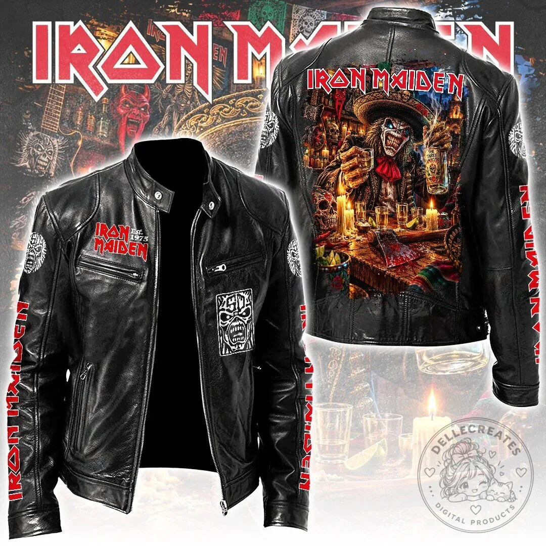 Iron Maiden The Trooper Eddie Day of the Dead Motorcycle Leather Jacket