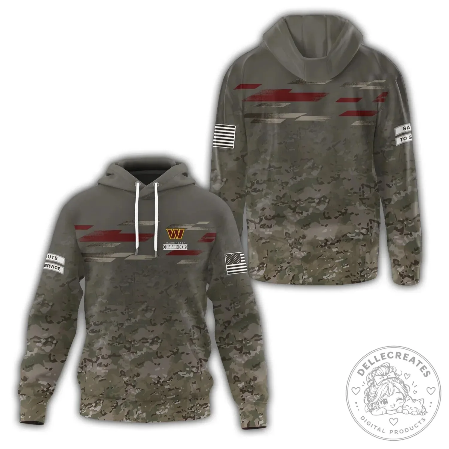 Washington Commanders Salute To Service Camouflage Hoodie