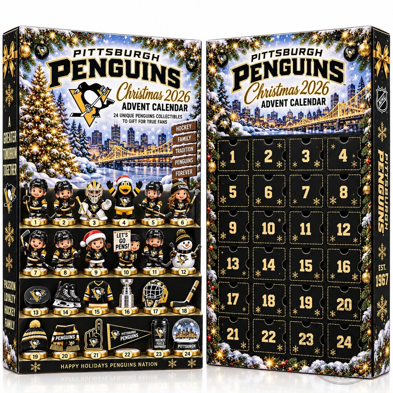 Pittsburgh Penguins Christmas 2026 NHL Hockey Team Advent Calendar Box