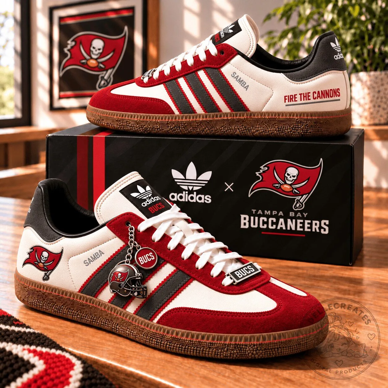 Tampa Bay Buccaneers Fire The Cannons Football Team Low Top Sneakers