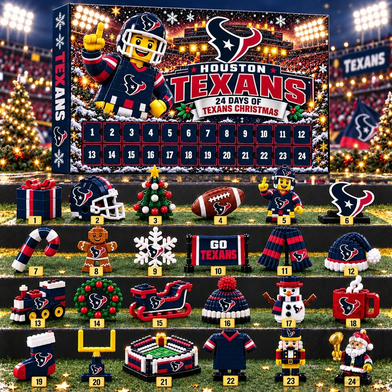 Houston Texans Christmas Advent Calendar 24 Day Holiday Gift