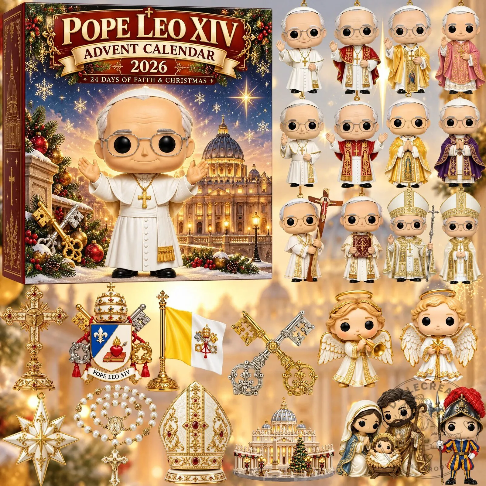 Pope Leo XIV Advent Calendar 2026 Christmas Holiday Countdown Gift Set