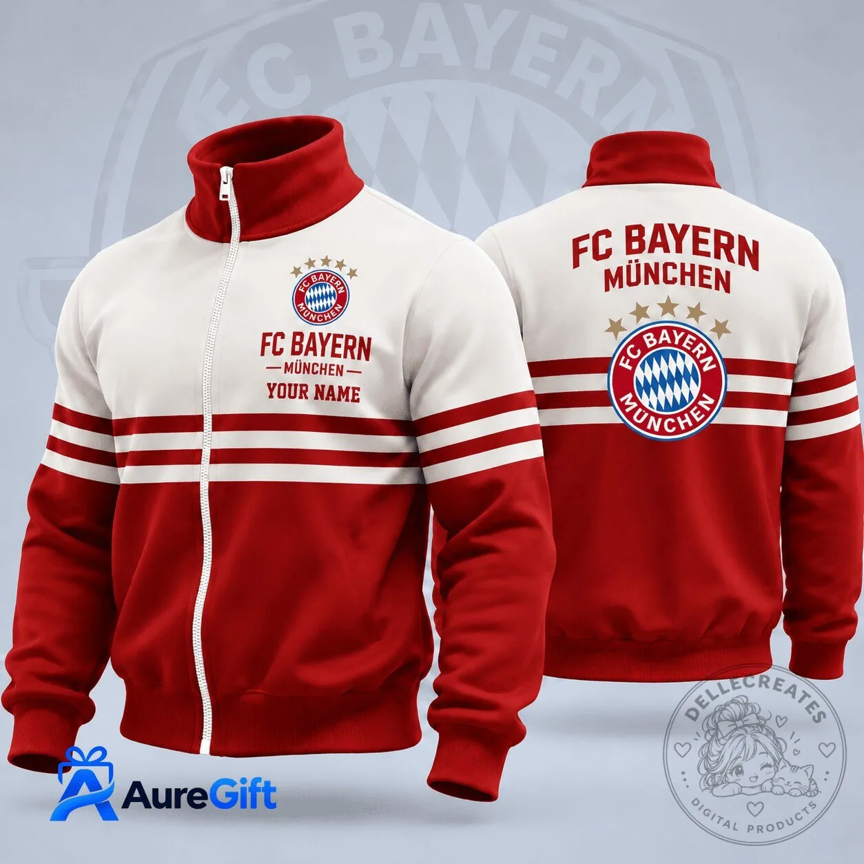 Personalized Stand Collar Jacket for FC Bayern Munich Bundesliga Fans
