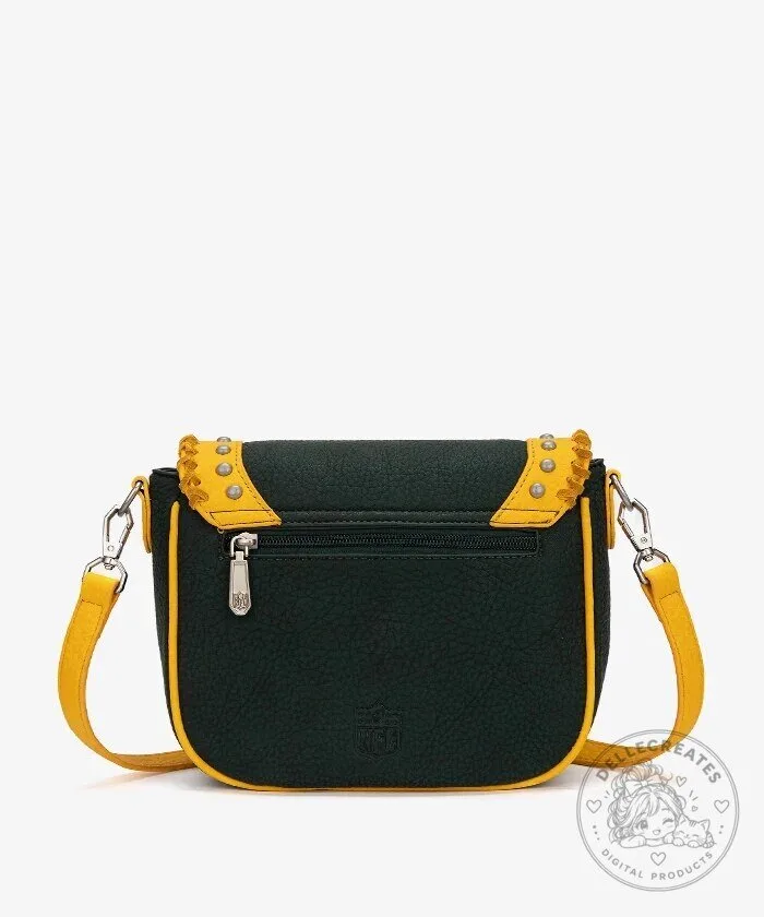 Green Bay Packers Studded Fringe Flap Crossbody Bag for Women 19 Green Bay Packers Studded Fringe Flap Crossbody Bag for Women
