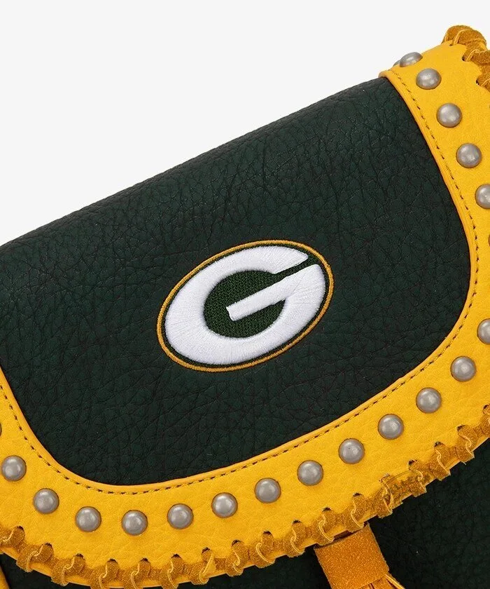 Green Bay Packers Studded Fringe Flap Crossbody Bag for Women 20 Green Bay Packers Studded Fringe Flap Crossbody Bag for Women
