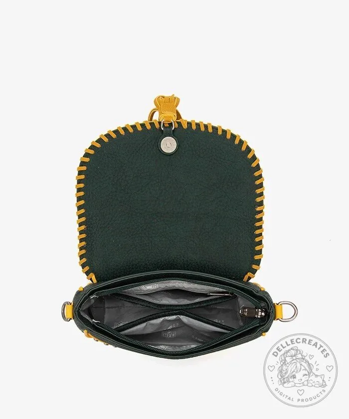 Green Bay Packers Studded Fringe Flap Crossbody Bag for Women 22 Green Bay Packers Studded Fringe Flap Crossbody Bag for Women