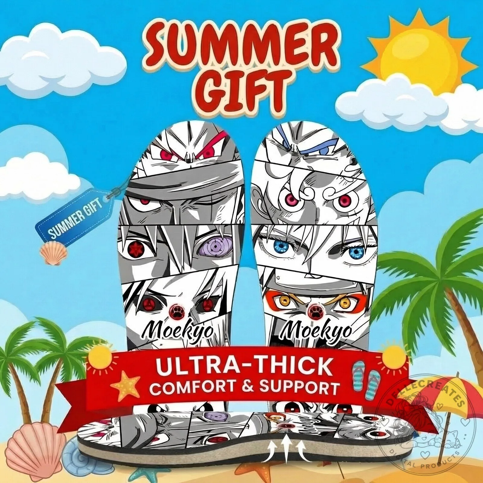 Naruto Anime Characters Summer Beach Sandals Flip Flops