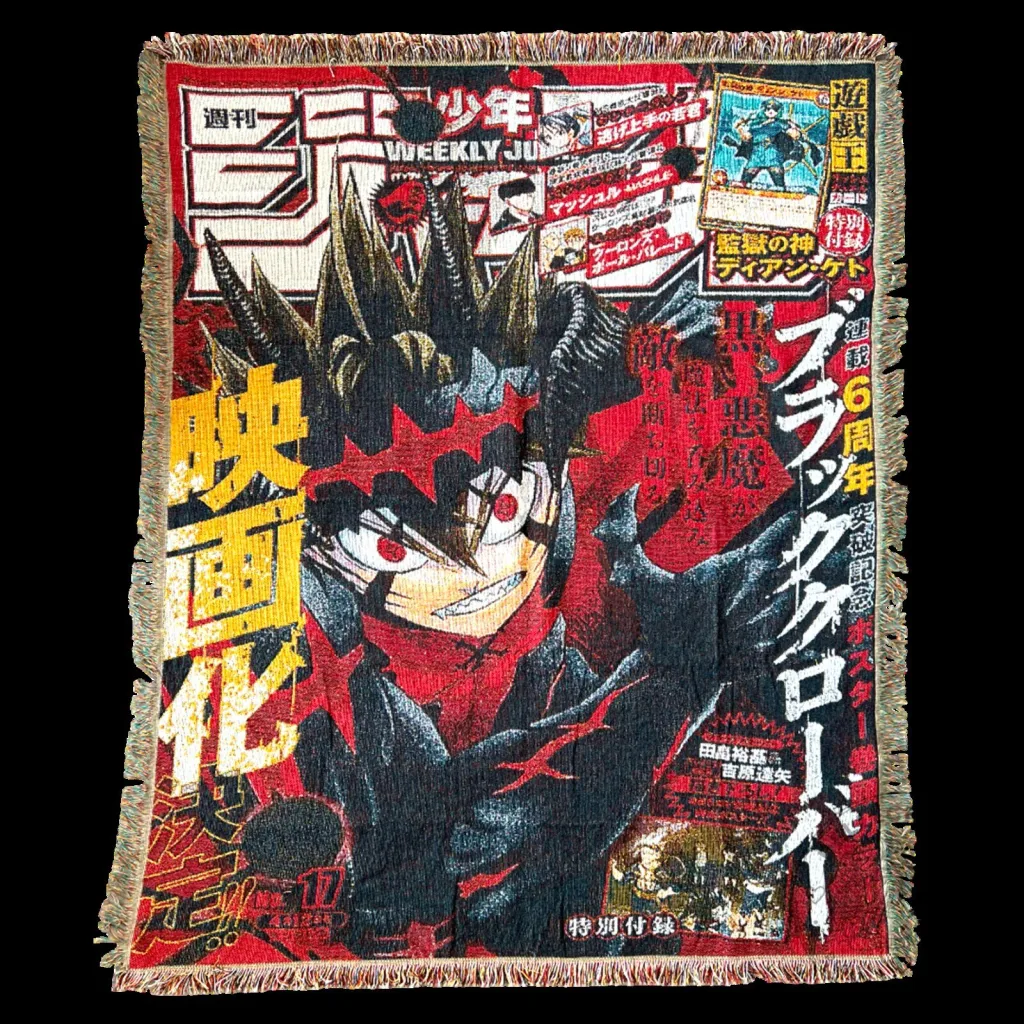 Black Clover Asta Demon Form Anime Manga Weekly Shonen Jump Woven Blanket Black Clover Asta Demon Form Anime Manga Weekly Shonen Jump Woven Blanket