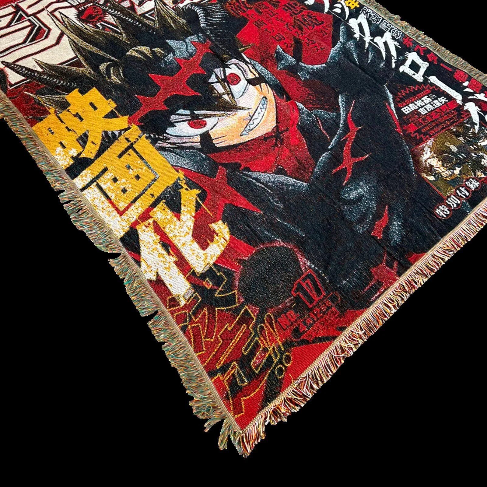 Black Clover Asta Demon Form Anime Manga Weekly Shonen Jump Woven Blanket 5 Black Clover Asta Demon Form Anime Manga Weekly Shonen Jump Woven Blanket