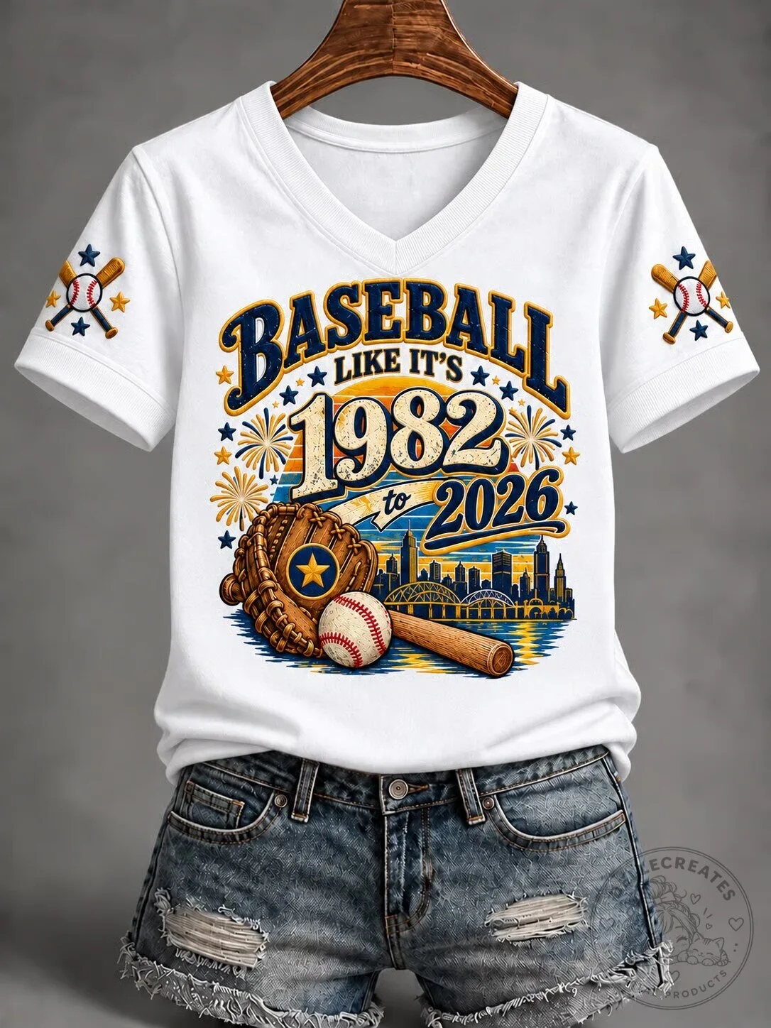 Baseball Like It's 1982 to 2026 Sports Fan Graphic White T-Shirt