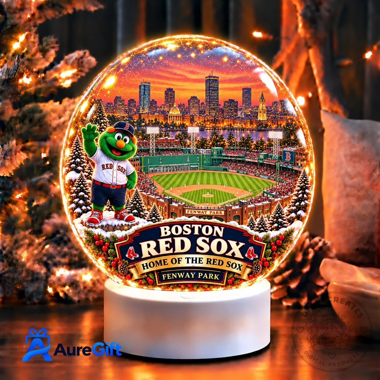 Boston Red Sox Fenway Park Baseball Team LED Light-Up Acrylic Block Night Light