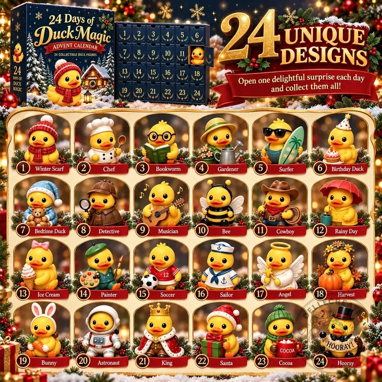 24 Days of Duck Magic Advent Calendar with Collectible Rubber Duck Figurines 10 24 Days of Duck Magic Advent Calendar with Collectible Rubber Duck Figurines