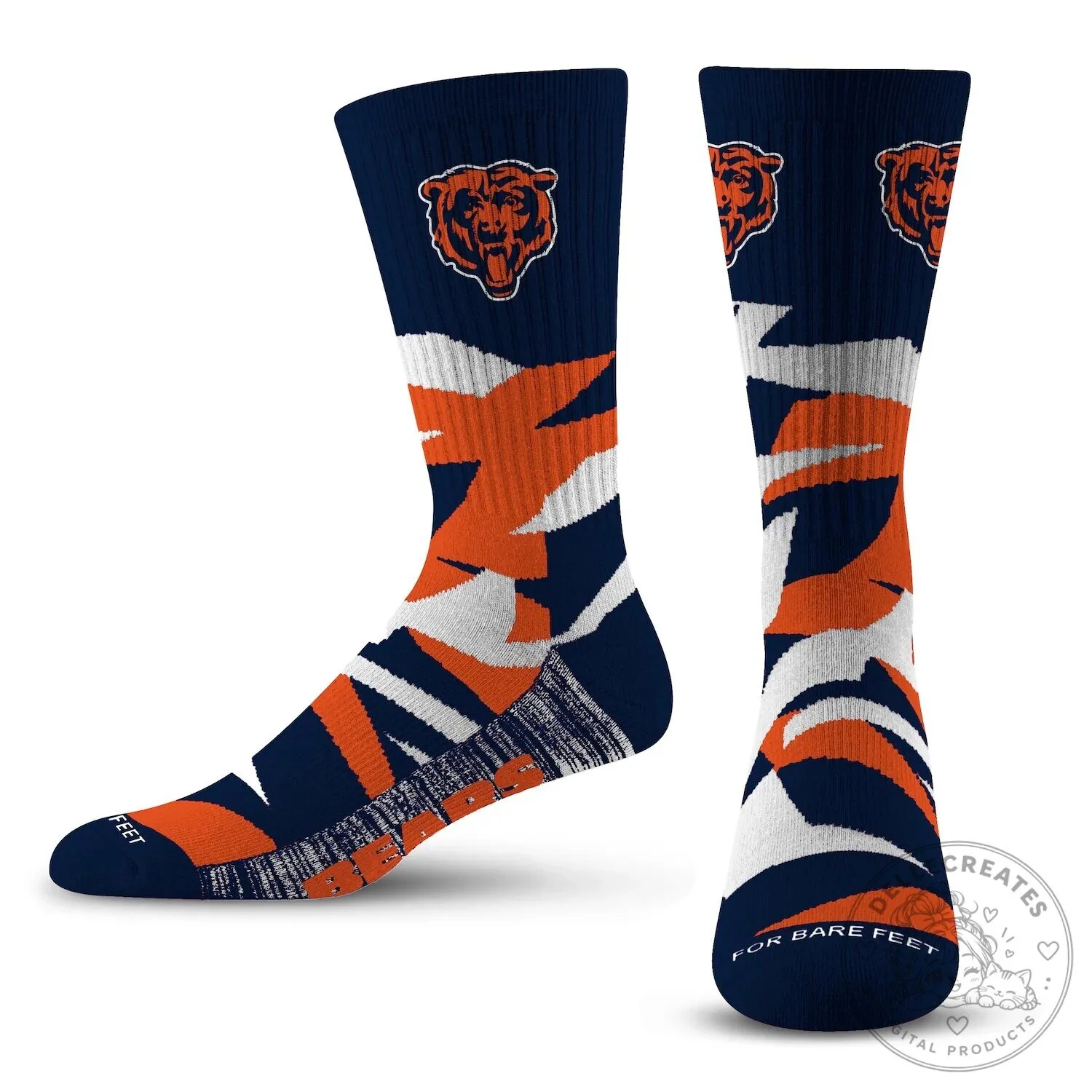 Chicago Bears NFL Team Logo Shattered Pattern Crew Socks 3 Chicago Bears NFL Team Logo Shattered Pattern Crew Socks