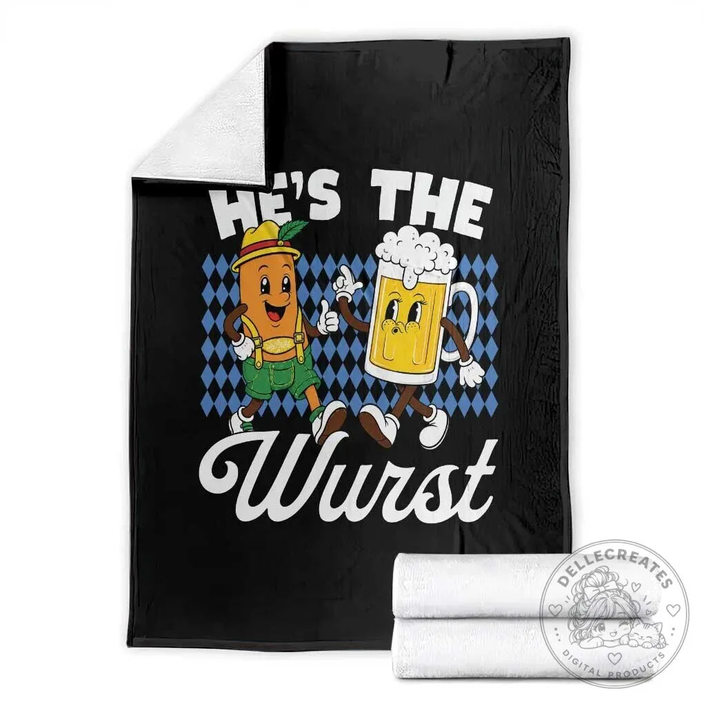 He's The Wurst Oktoberfest Sausage Beer Funny Graphic Throw Blanket 1 He's The Wurst Oktoberfest Sausage Beer Funny Graphic Throw Blanket