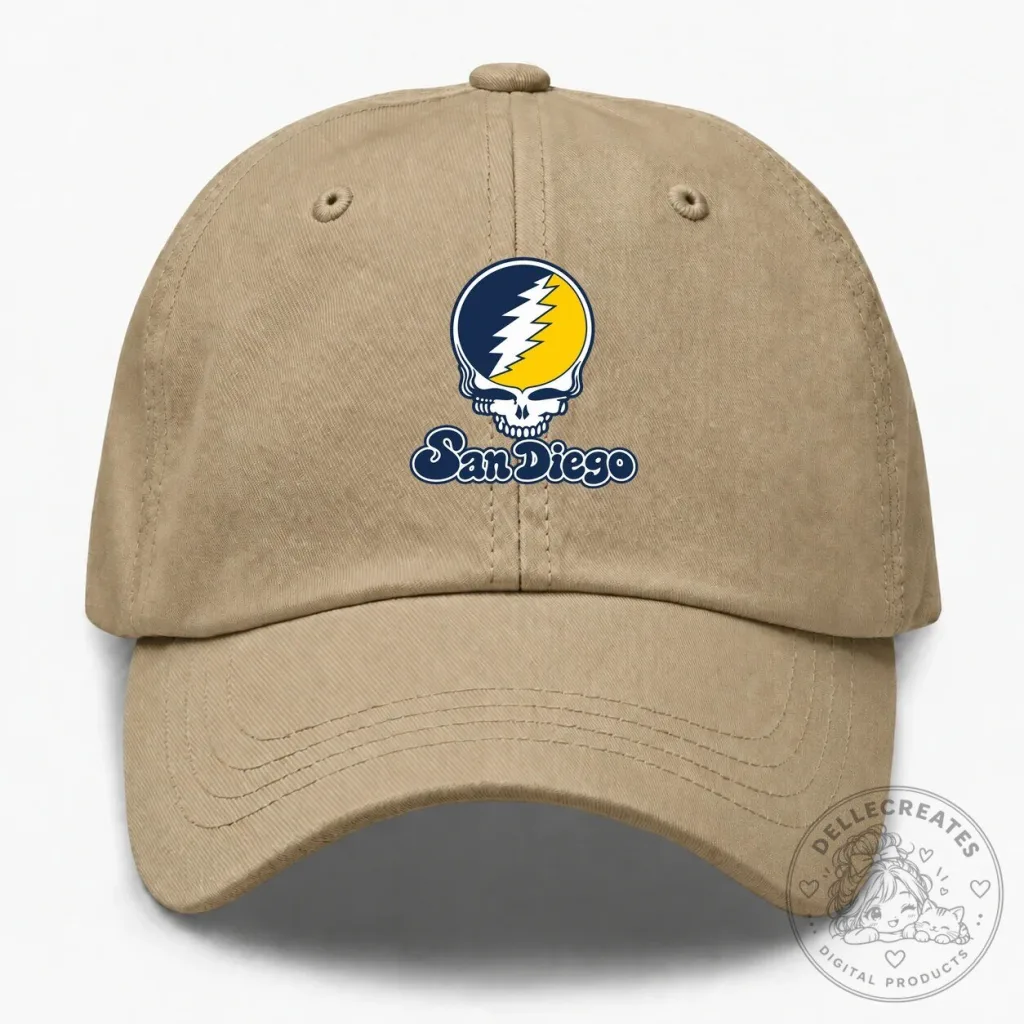 San Diego Grateful Dead Stealie Skull Baseball Cap Hat San Diego Grateful Dead Stealie Skull Baseball Cap Hat