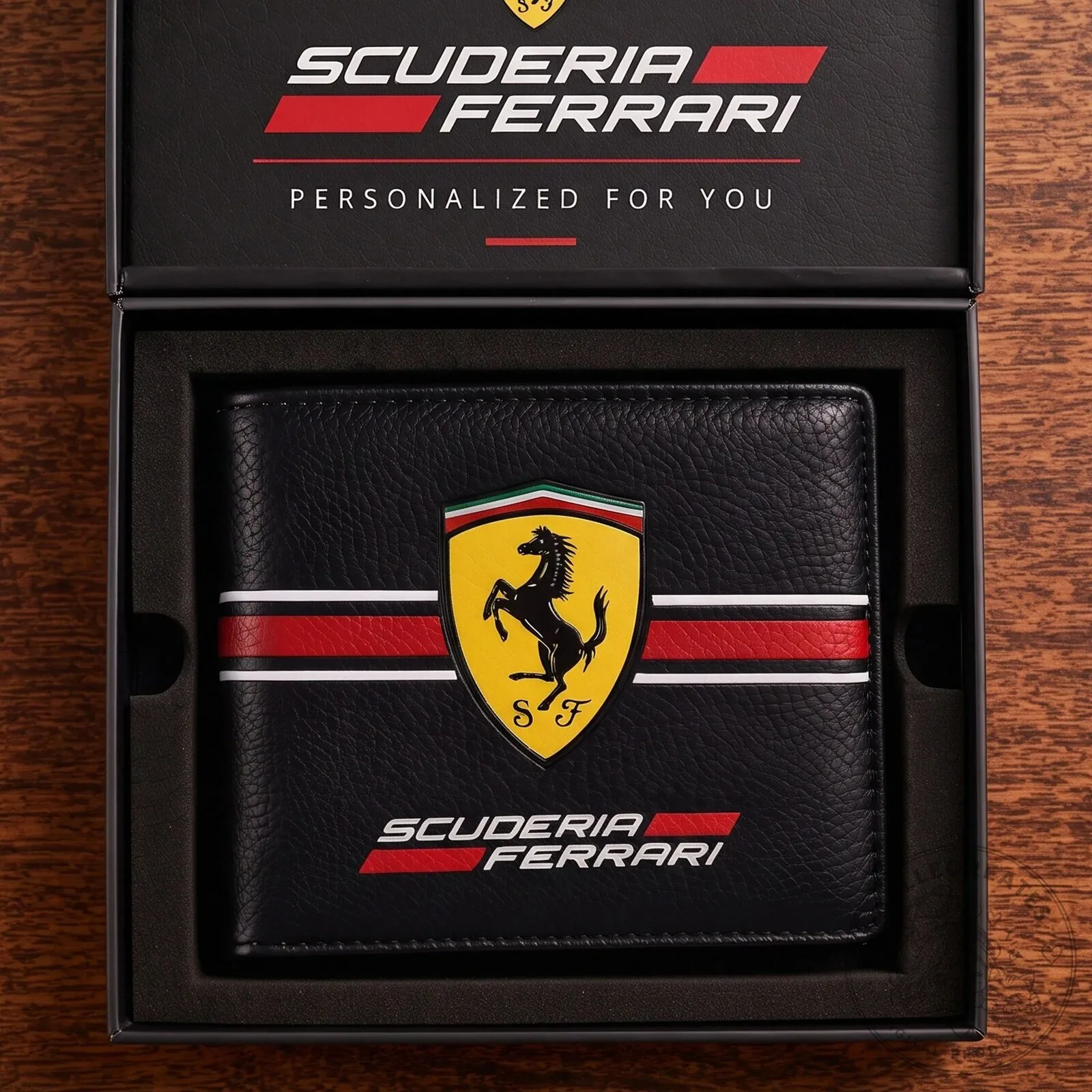 Scuderia Ferrari Racing Team Black Leather Bi-Fold Wallet with Logo 6 Scuderia Ferrari Racing Team Black Leather Bi-Fold Wallet with Logo
