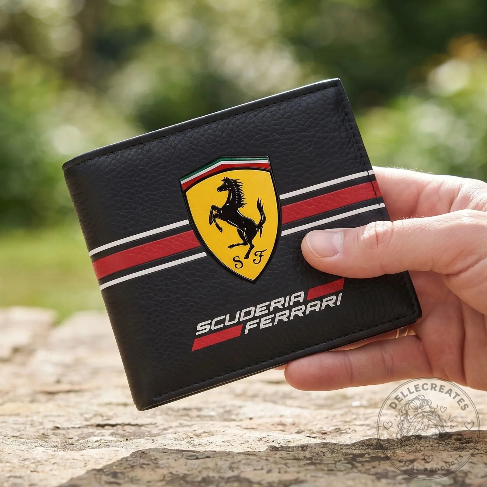 Scuderia Ferrari Racing Team Black Leather Bi-Fold Wallet with Logo 7 Scuderia Ferrari Racing Team Black Leather Bi-Fold Wallet with Logo