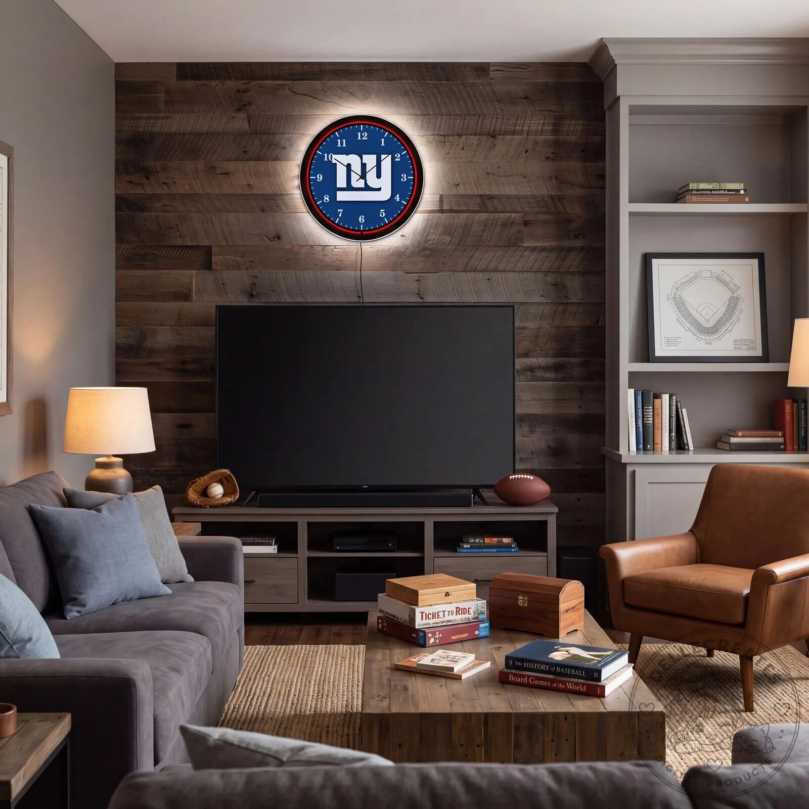 New York Giants NFL Football Team Logo LED Backlit Wall Clock 9 New York Giants NFL Football Team Logo LED Backlit Wall Clock