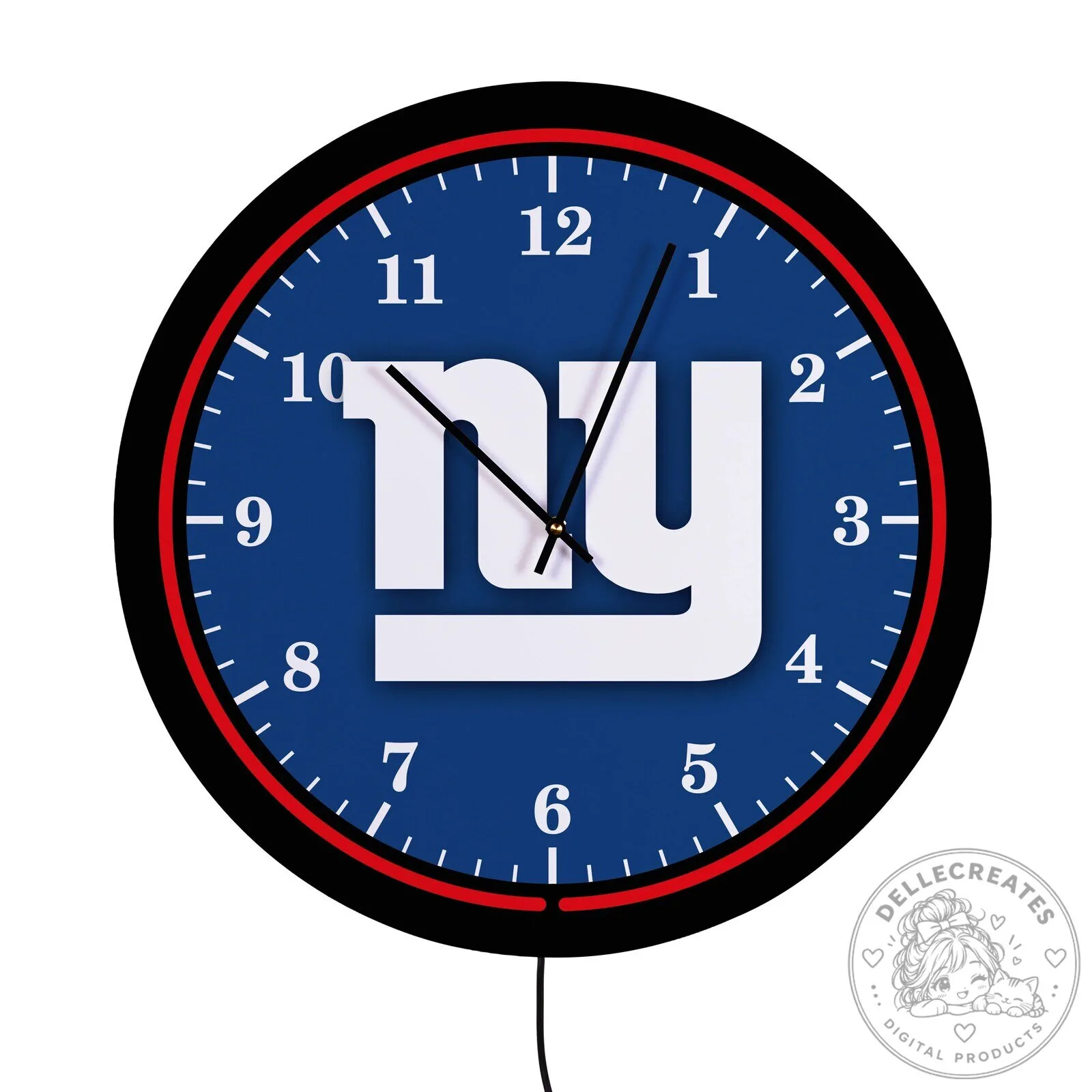New York Giants NFL Football Team Logo LED Backlit Wall Clock 11 New York Giants NFL Football Team Logo LED Backlit Wall Clock