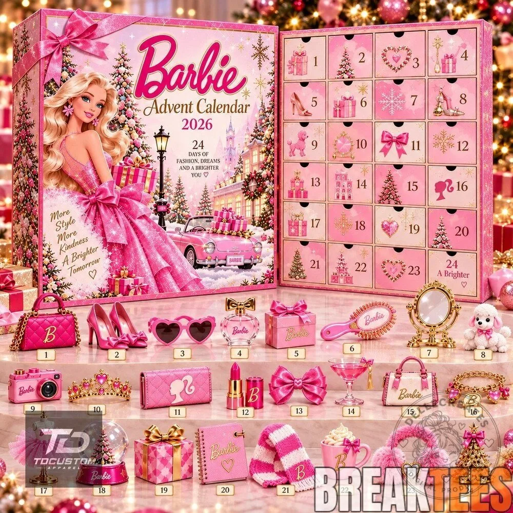 Barbie Advent Calendar 2026 with 24 Fashion Dream Christmas Ornaments 2D