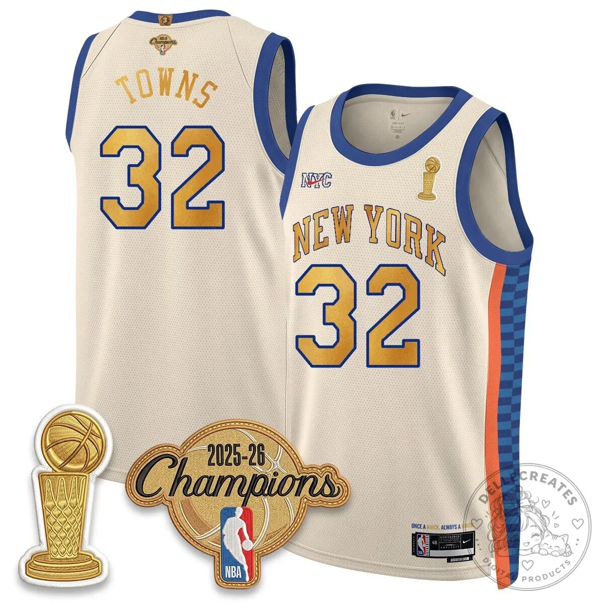 New York Knicks Jalen Brunson 2025-26 Champions City Edition Jersey 62 New York Knicks Jalen Brunson 2025-26 Champions City Edition Jersey