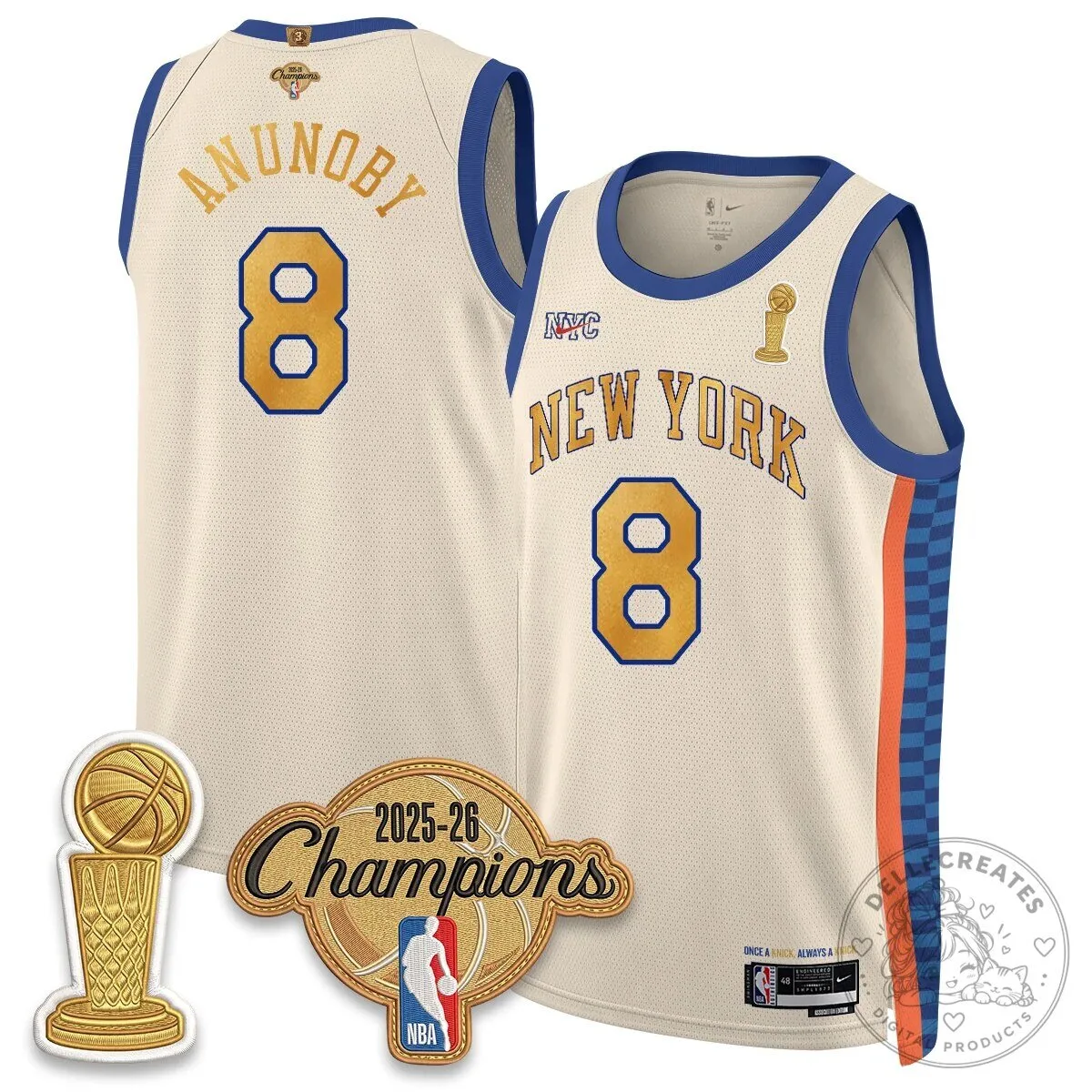 New York Knicks Jalen Brunson 2025-26 Champions City Edition Jersey 63 New York Knicks Jalen Brunson 2025-26 Champions City Edition Jersey