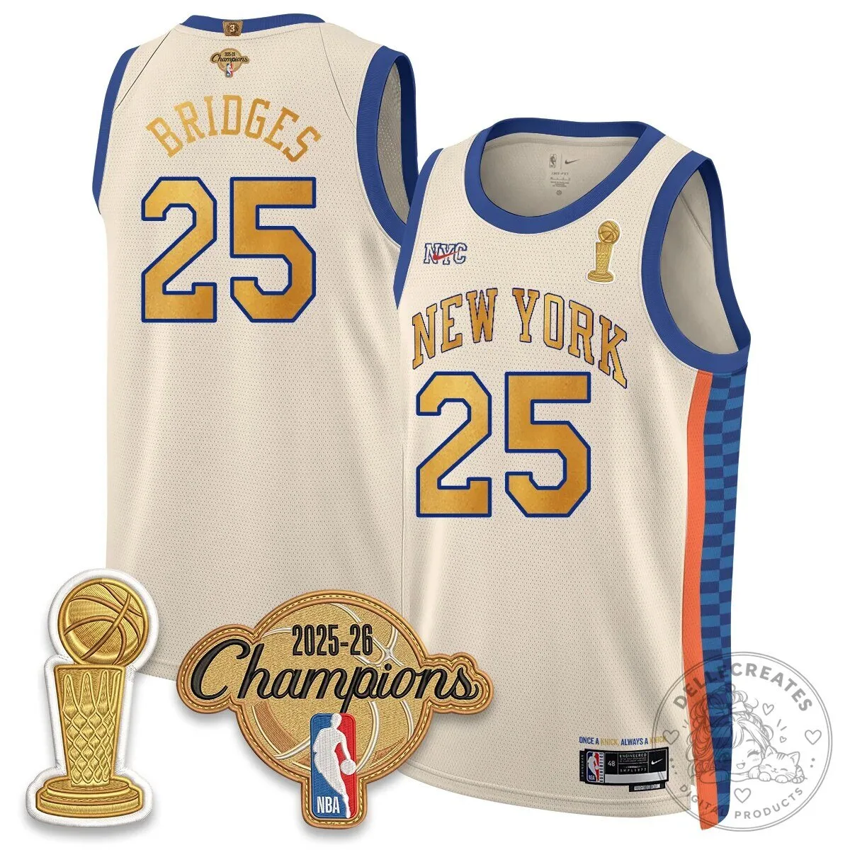 New York Knicks Jalen Brunson 2025-26 Champions City Edition Jersey 64 New York Knicks Jalen Brunson 2025-26 Champions City Edition Jersey