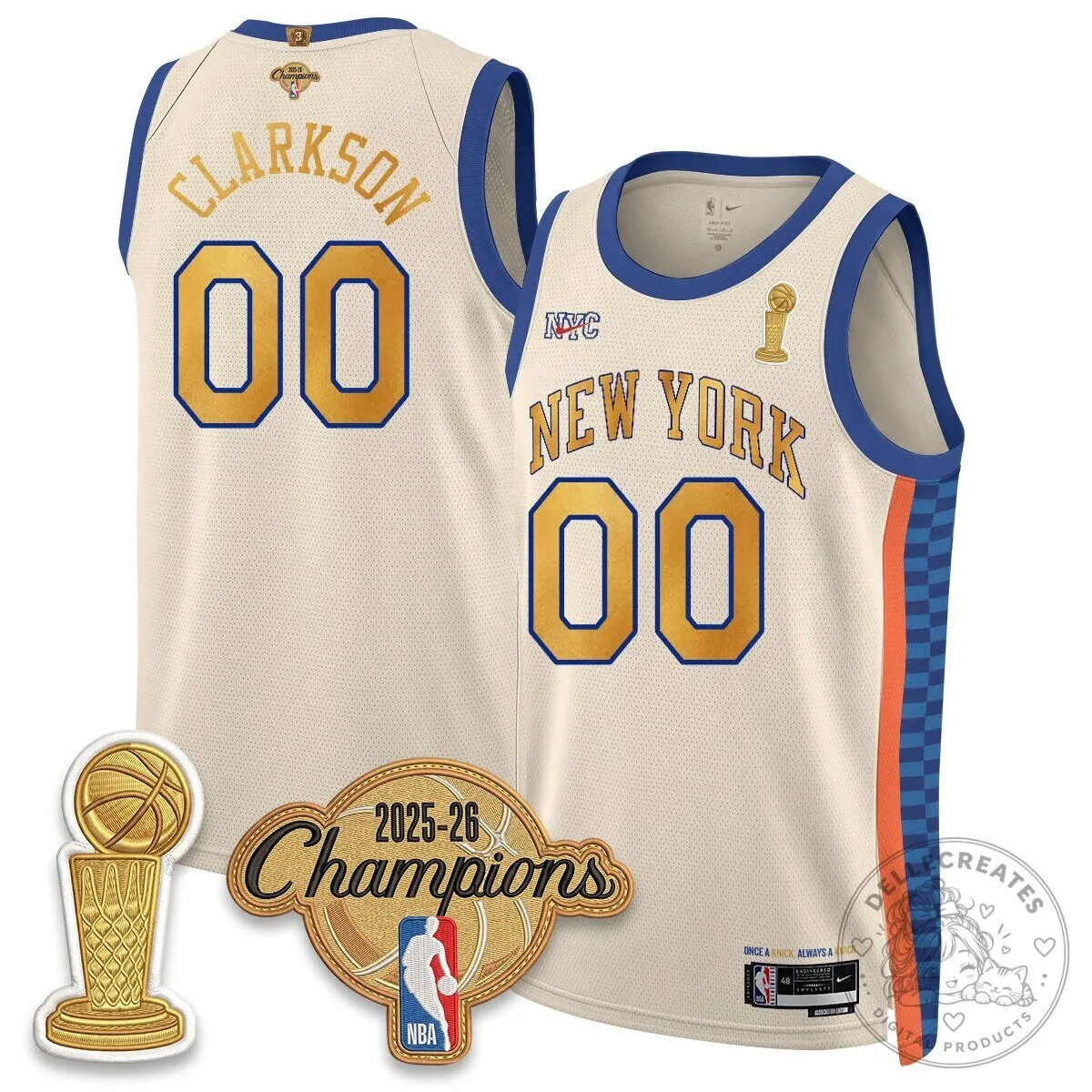 New York Knicks Jalen Brunson 2025-26 Champions City Edition Jersey 68 New York Knicks Jalen Brunson 2025-26 Champions City Edition Jersey