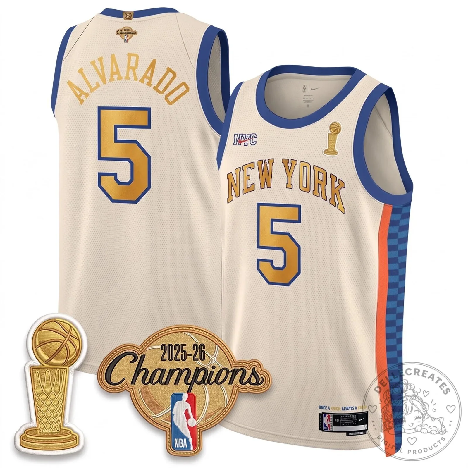 New York Knicks Jalen Brunson 2025-26 Champions City Edition Jersey 100 New York Knicks Jalen Brunson 2025-26 Champions City Edition Jersey