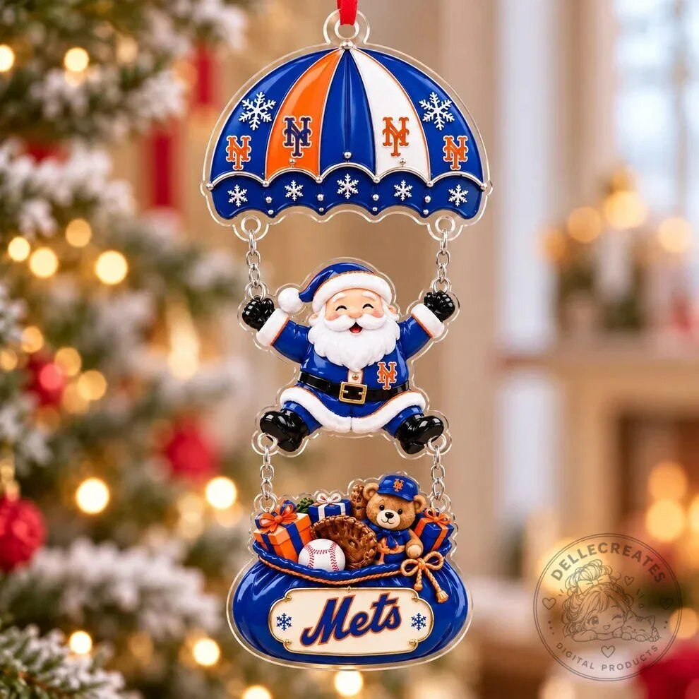 New York Mets Santa Claus Parachute Christmas Tree Ornament 3 New York Mets Santa Claus Parachute Christmas Tree Ornament