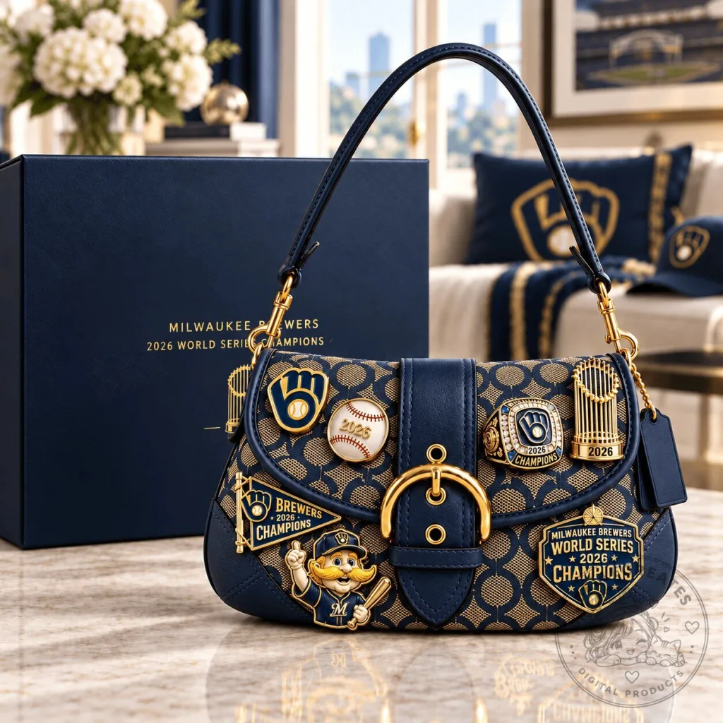 Milwaukee Brewers 2026 World Series Champions Soho Handbag with Charms Milwaukee Brewers 2026 World Series Champions Soho Handbag with Charms